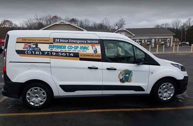 Superior Co-Op HVAC service van for Mitsubishi Hyper Heat installations