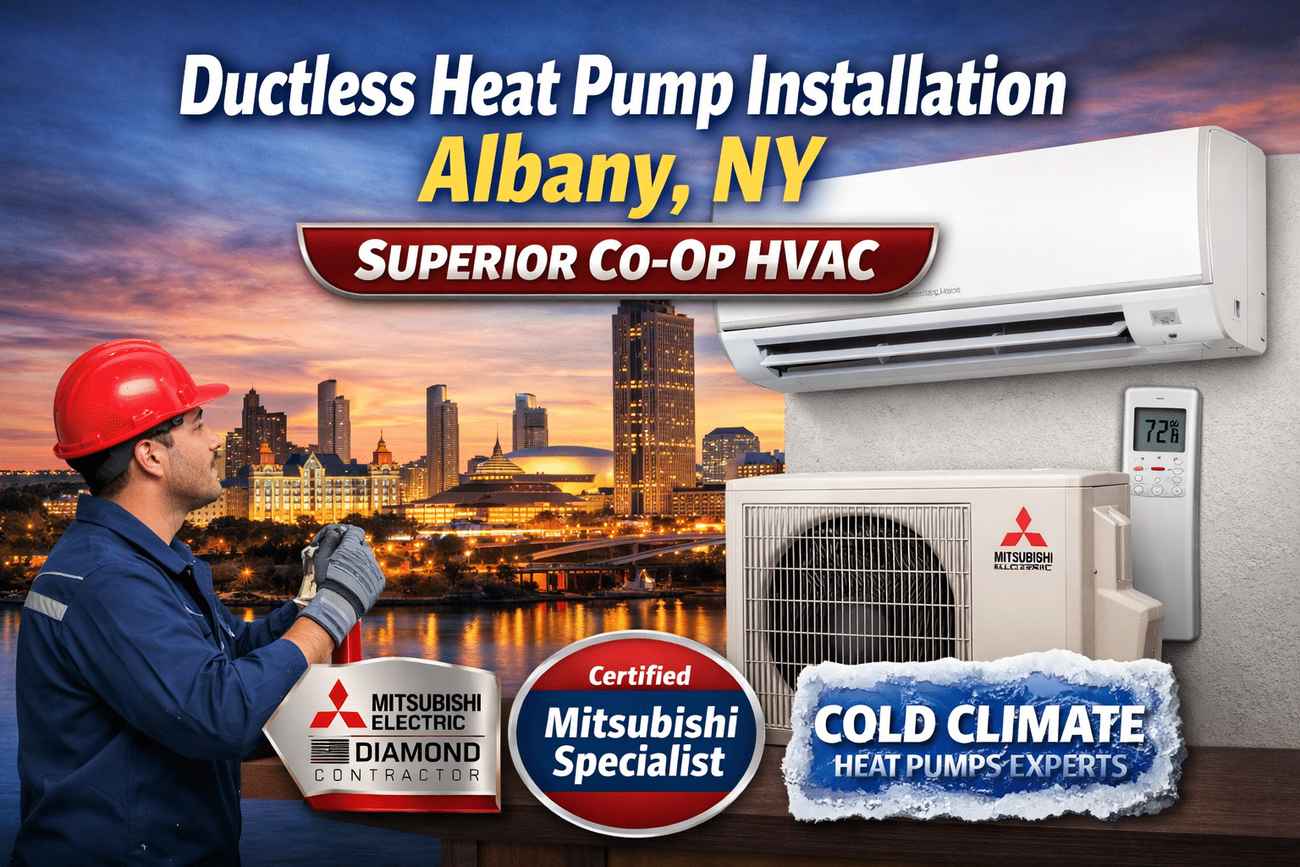 Ductless heat pump installation in Albany, NY