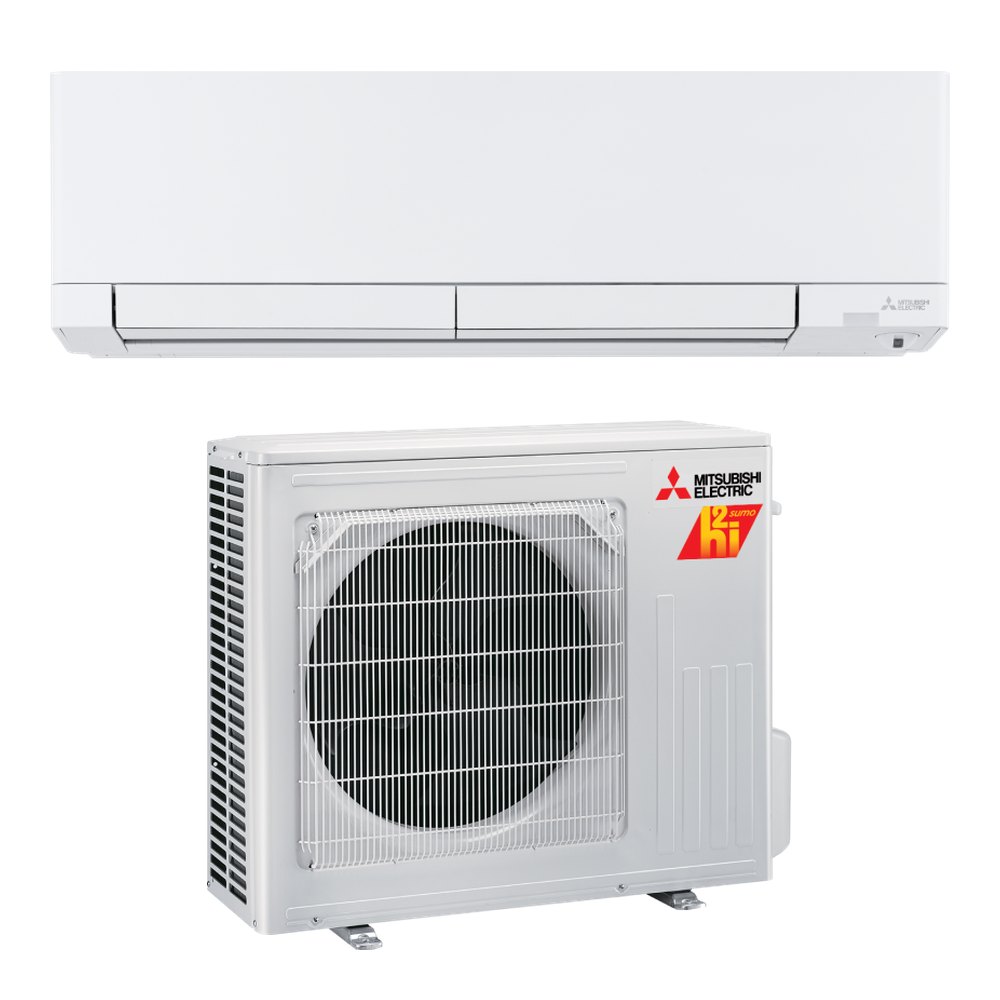 Mitsubishi Hyper-Heat outdoor and indoor unit pair