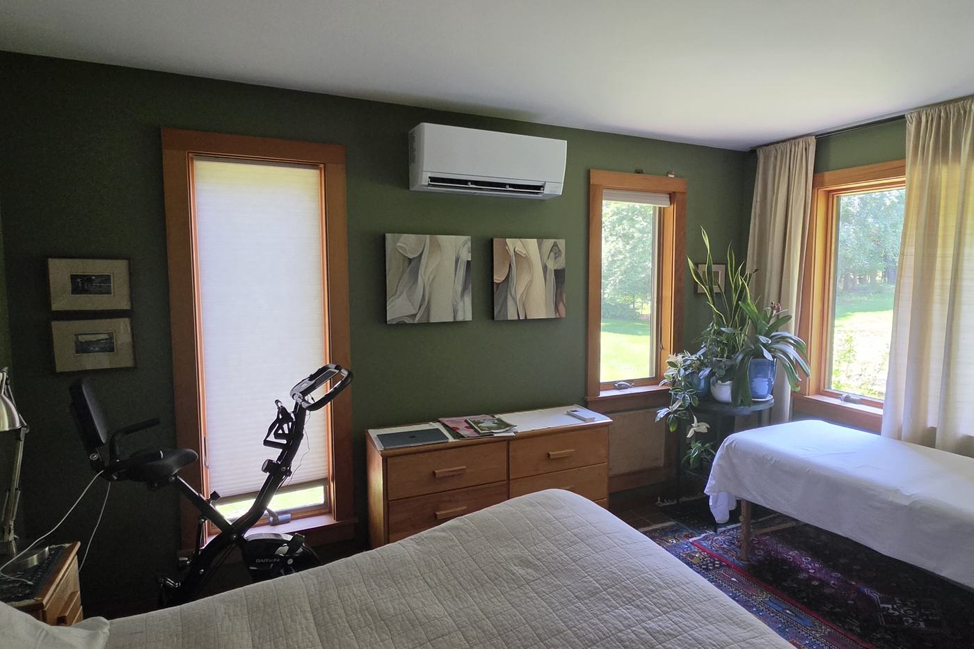 Mitsubishi wall-mounted heat pump installed by Superior CO-OP HVAC in an Upstate New York bedroom