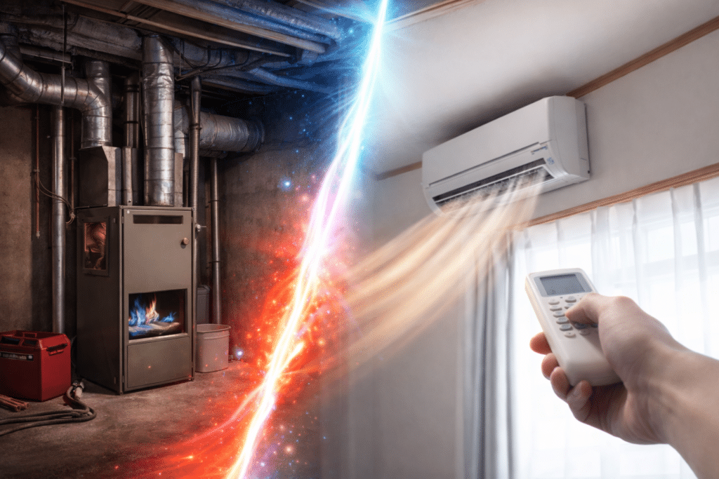 Furnace Repairs Needed? 4 Technician evaluating furnace and heating system in Upstate New York home